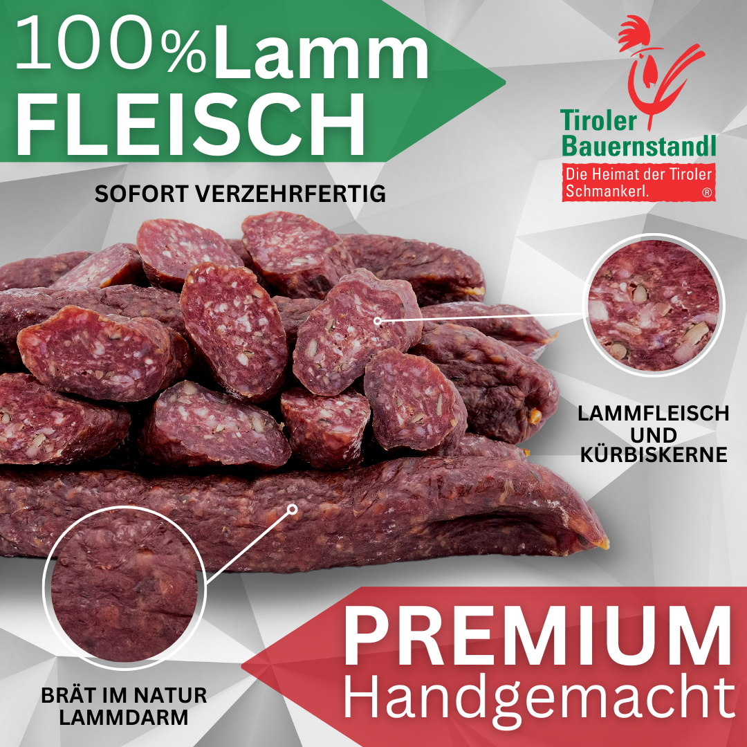 Osttiroler Kaminwurzn aus 100% Lammfleisch 10 StΓΌck - Tiroler Bauernstandl