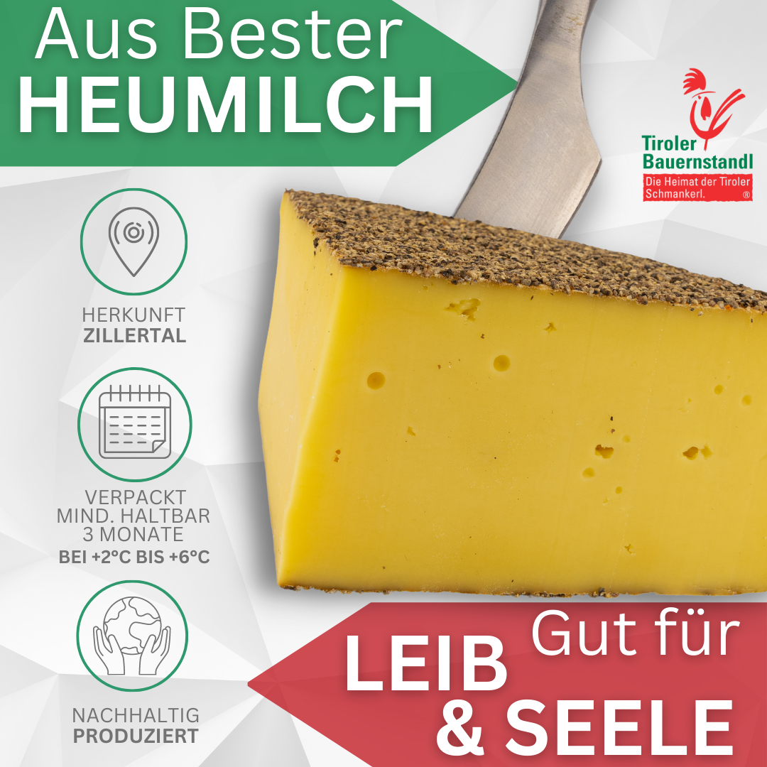 Tiroler Pfeffer Käse | 50 % Fett i.Tr. - Tiroler Bauernstandl