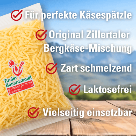 Käsespätzle_Käse gerieben_glutenfreie Spätzle_Käse für Käsespätzle_1Kg_1