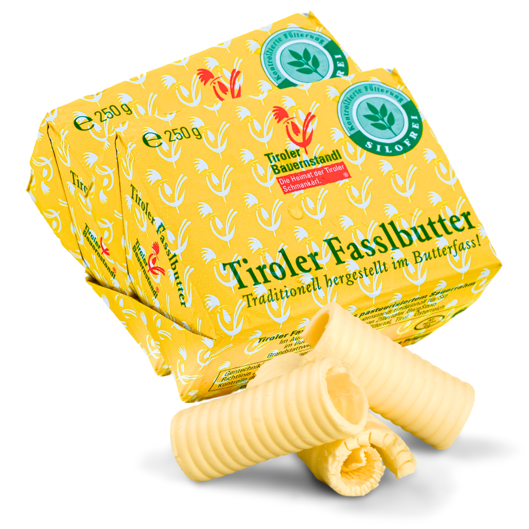 Tiroler Fasslbutter aus Sauerrahm | 250g - Tiroler Bauernstandl