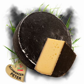 Tiroler Schwarzer Peter würziger Schnittkäse mit Asche | 45% Fett i.Tr - Tiroler Bauernstandl