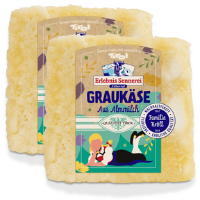 Zillertaler Graukäse Original nur 1 % Fett | 2x 200g - Tiroler Bauernstandl